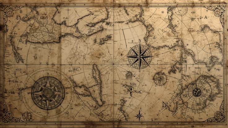 Free Ancient Navigation Chart Image - Navigation, Parchment, Compass ...