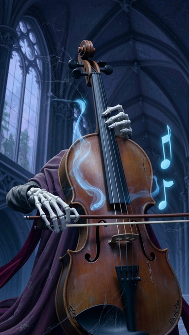 Free Death Plays Violin Image - Skeleton, Violin, Cathedral | Download ...