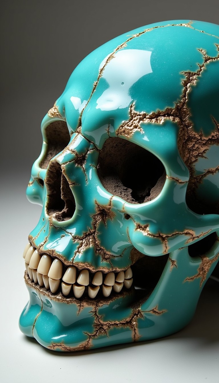 Skeleton Turqoise Free Turquoise Gilded Skull Image - Turquoise, Skull, Golden | Download ...