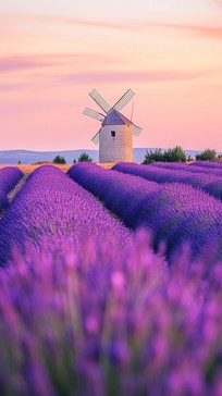 Free Lavender Windmill Sunset Image - Lavender, Sunset, Windmill ...
