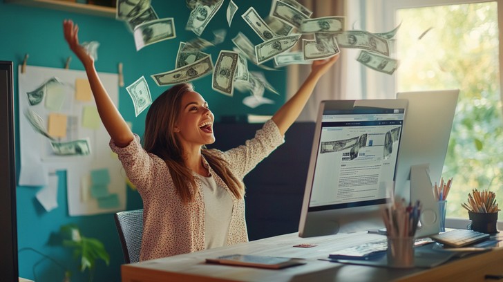 Free Celebrating Financial Windfall Image - Celebration, Money, Office ...
