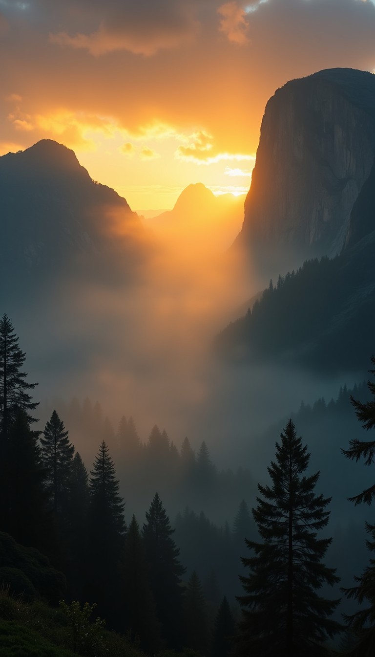 Free Misty Mountain Dawn Image - Sunrise, Mist, Mountains | Download at ...