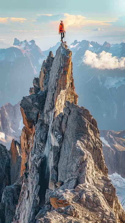 Summit Means Free Summit Above Clouds Image - Mountain, Climber, Sunrise | Download ...