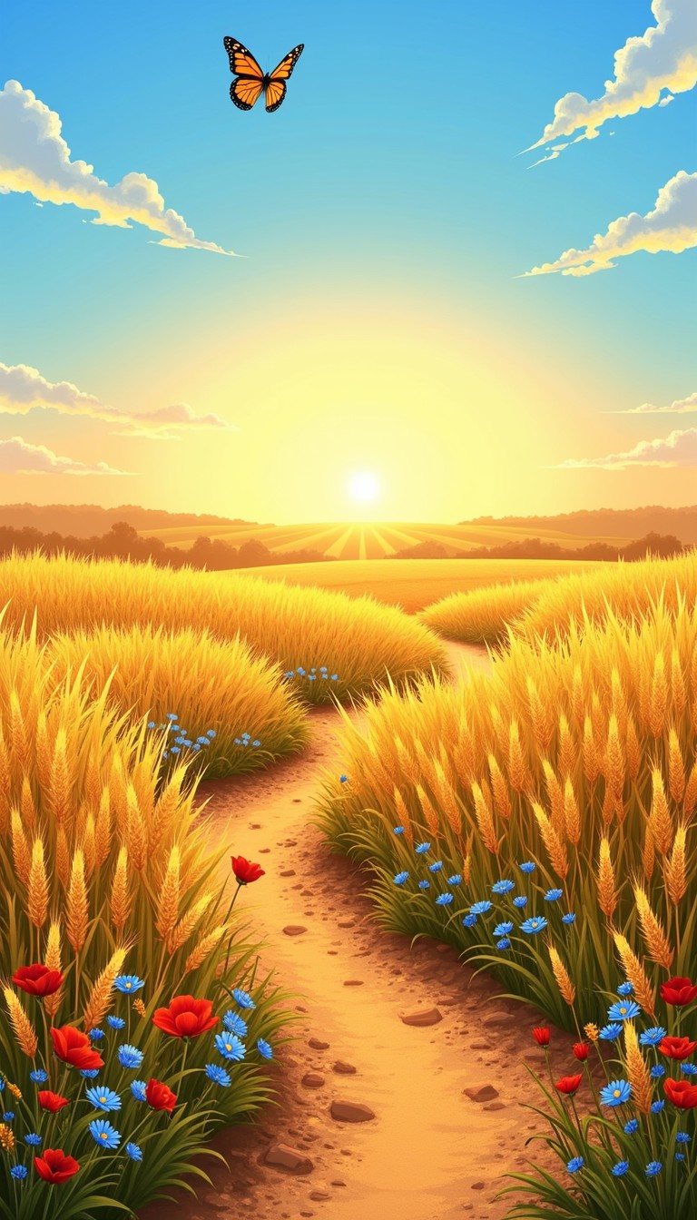Free Golden Summer Path Image - Wheat, Sunset, Path | Download at StockCake