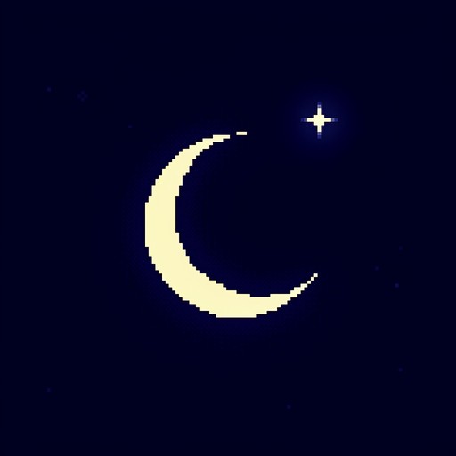 Free Cosmic Pixel Serenity Image - Moon, Crescent, Stars | Download at ...
