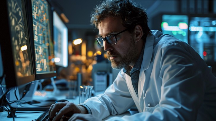 Free Intense Work Focus Image - Man, Computer, Red | Download at StockCake