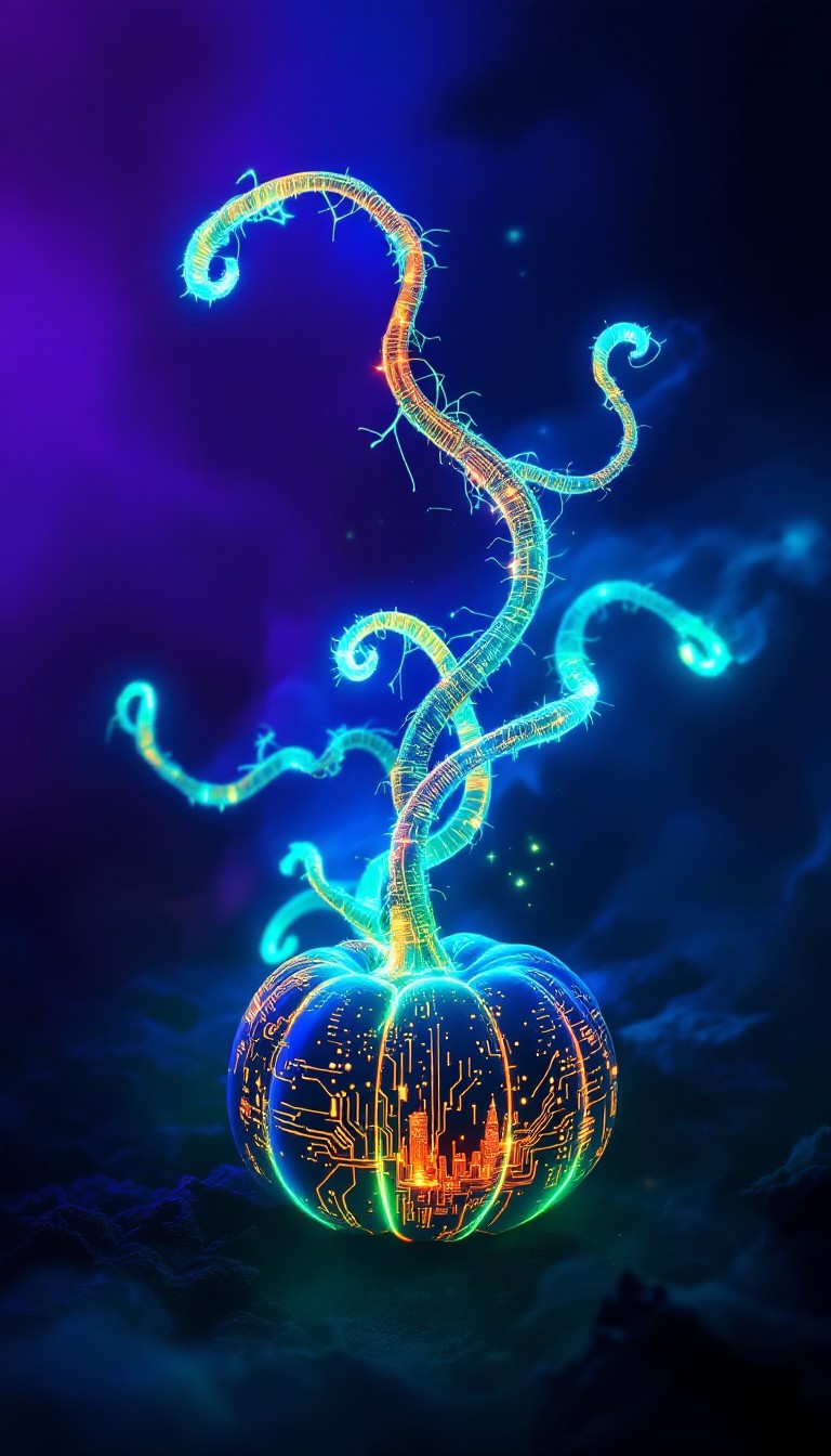 Computer Related Pumpkin Free Cybernetic Pumpkin Vines Image - Pumpkin, Cybernetic ...