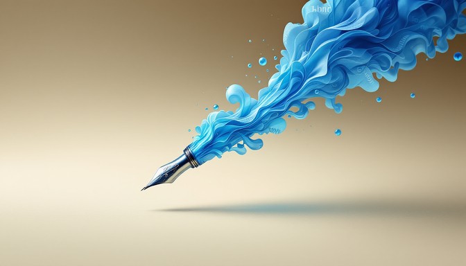 Flow With Ink Free Flowing Ink Trail Image - Pen, Ink, Blue | Download at StockCake