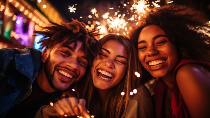 Free Joyful Friends Celebrating Image - Friends, Celebration, Sparklers ...