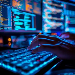 Free Coding Workstation Glow Image - Technology, Programmer, Coding ...