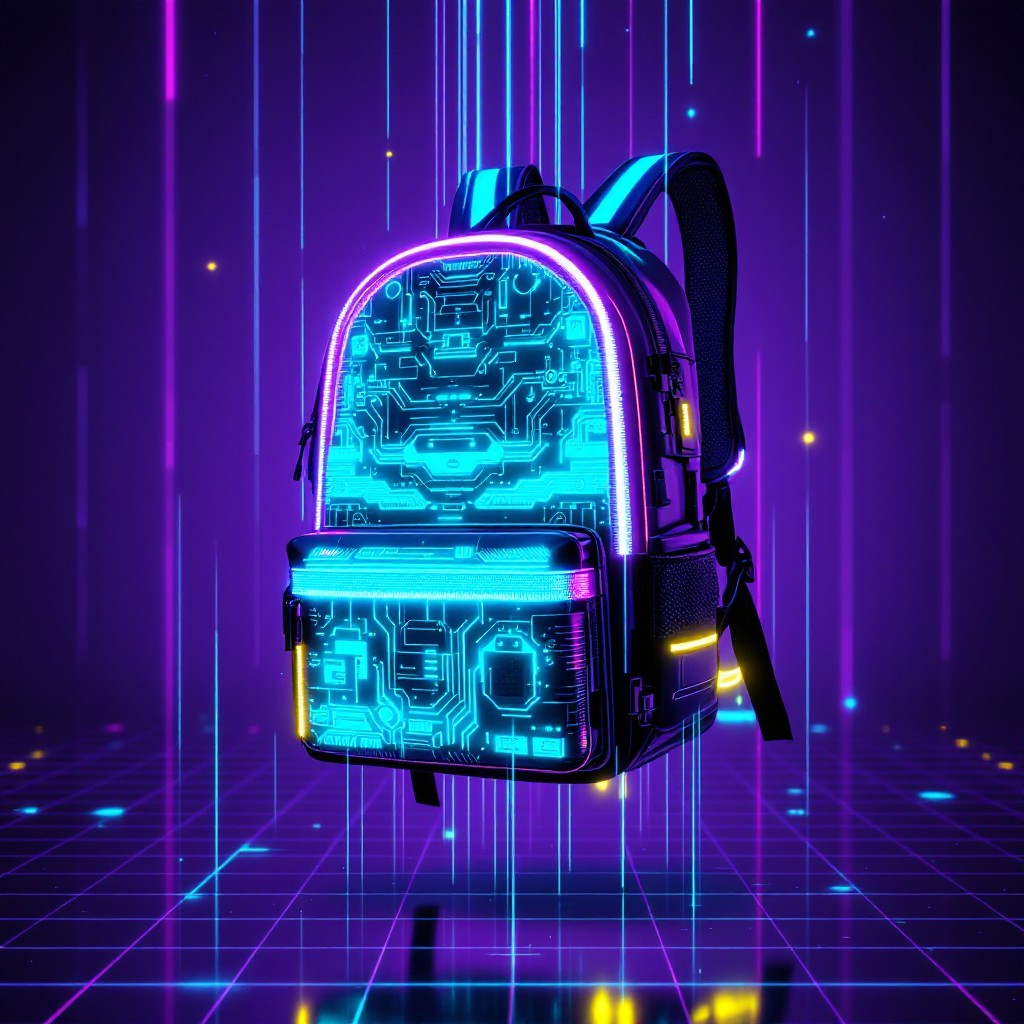 Free Glowing Cyberpunk Backpack Image - Cyberpunk, Backpack, Neon ...