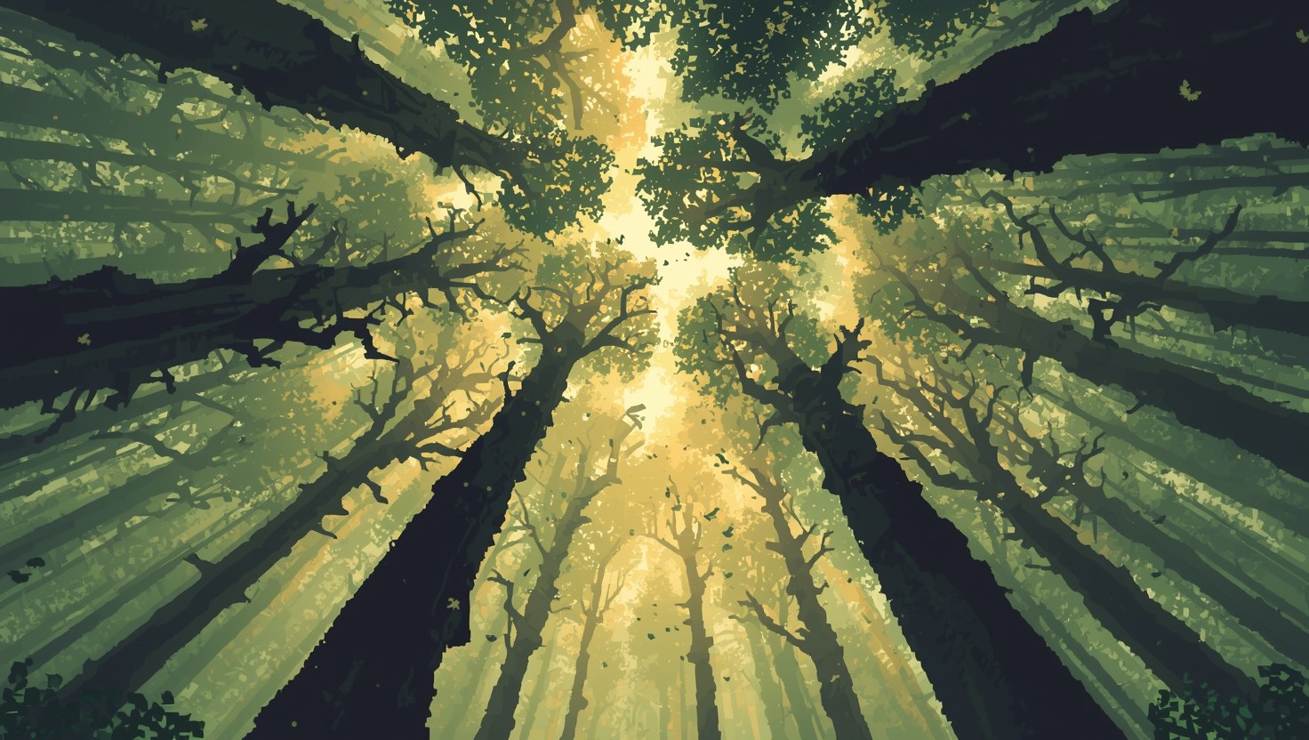 Free Sunlit Pixel Forest Image - Pixel, Forest, Trees | Download at ...