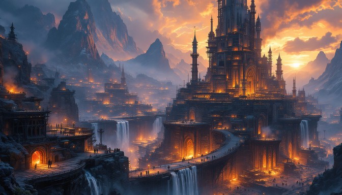 Free Epic Fantasy Metropolis Image - Fantasy, Kingdom, Mountains ...