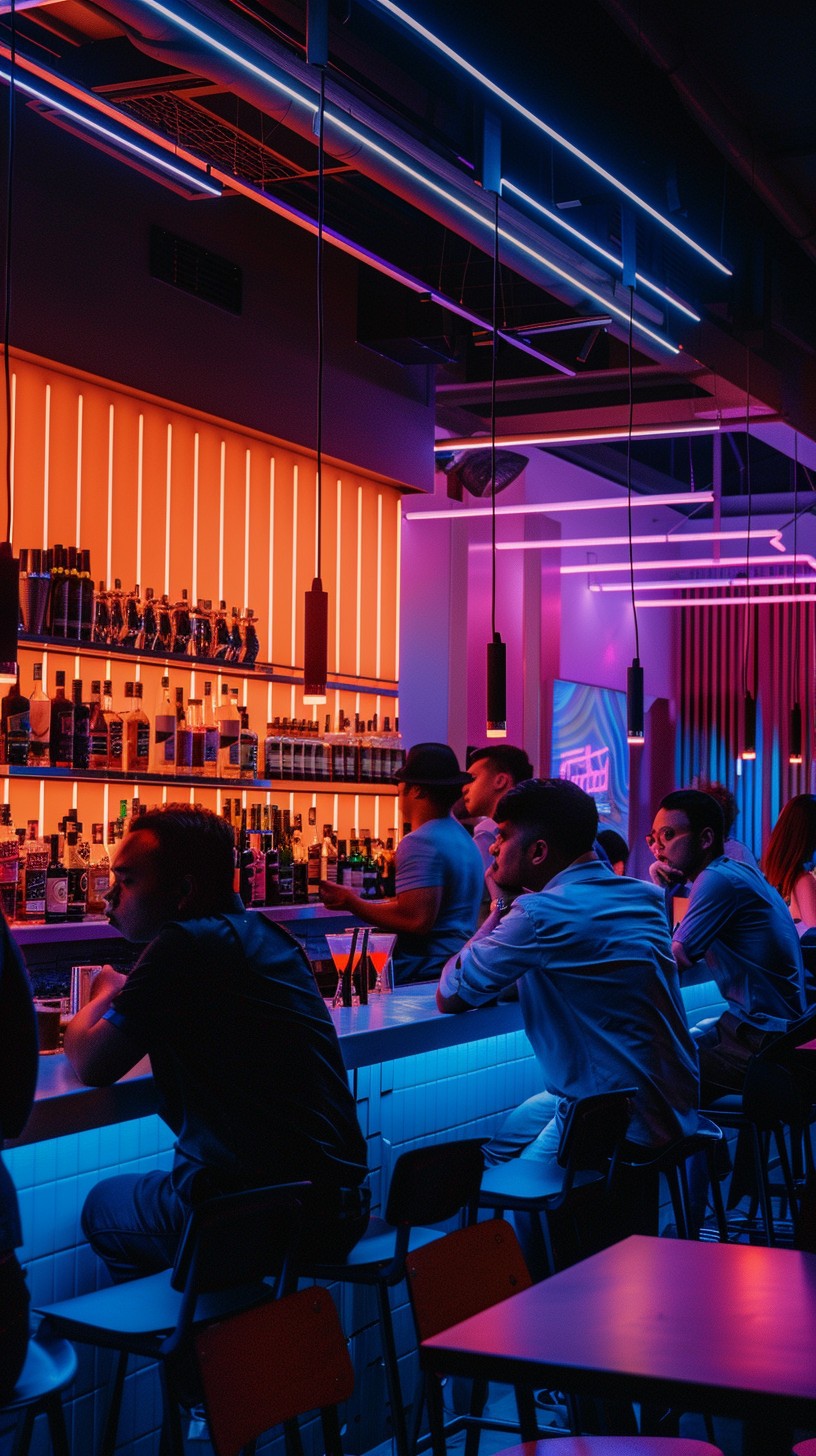 Track Bar Scene Free Neon-lit Bar Scene Image - Bar, Neon, Nightlife | Download at ...