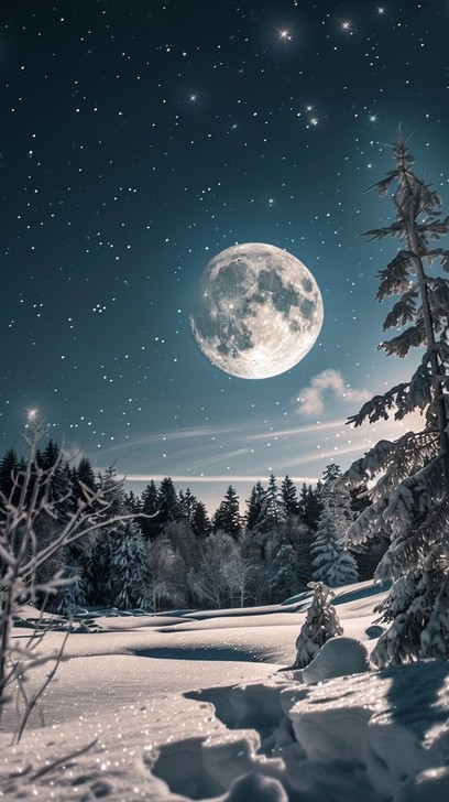 Free Moonlit Winter Forest Image - Moon, Winter, Forest | Download at ...
