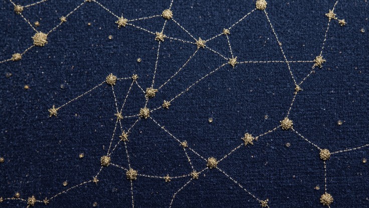 Thread Constellation Free Celestial Textile Art Photo - Constellation, Embroidery, Indigo ...