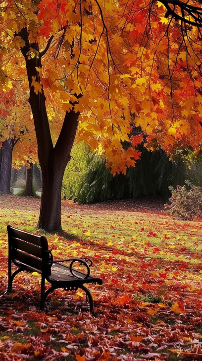 Free Autumn park bench Image - Autumn, Park, Bench | Download at StockCake