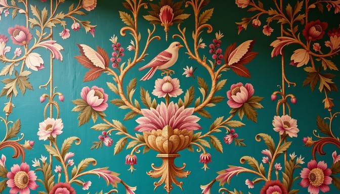 Pretty Historic Patterns Free Historic Pattern Palimpsest Image - Wallpaper, Teal, Floral ...