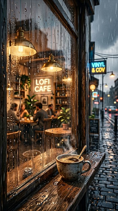 Free Rainy Cafe Comfort Image - Cafe, Rainy, Cozy | Download at StockCake