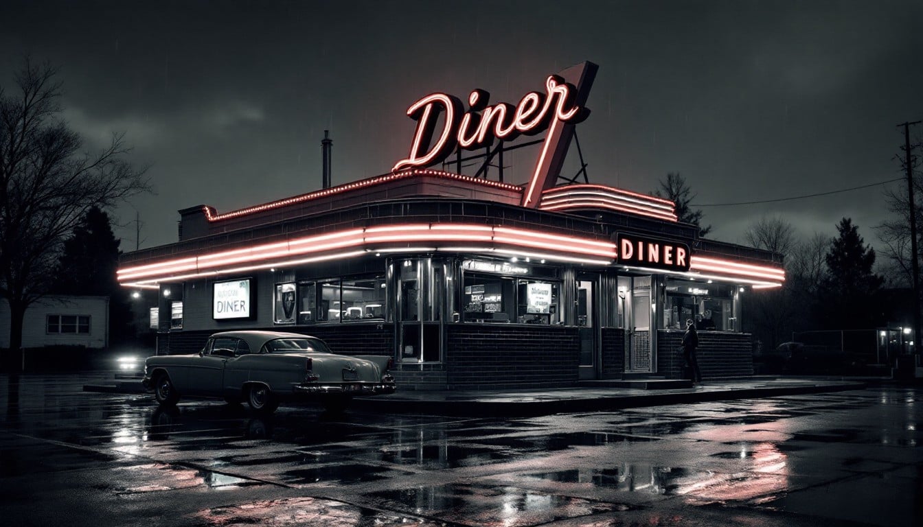 Free Stormy Desert Diner Image - Diner, Storm, Neon | Download at