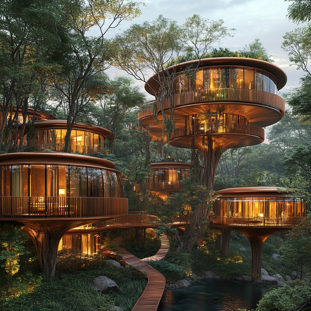 Treehouse Fos Free Forest treehouse complex Image - Treehouse, Forest, Architecture ...