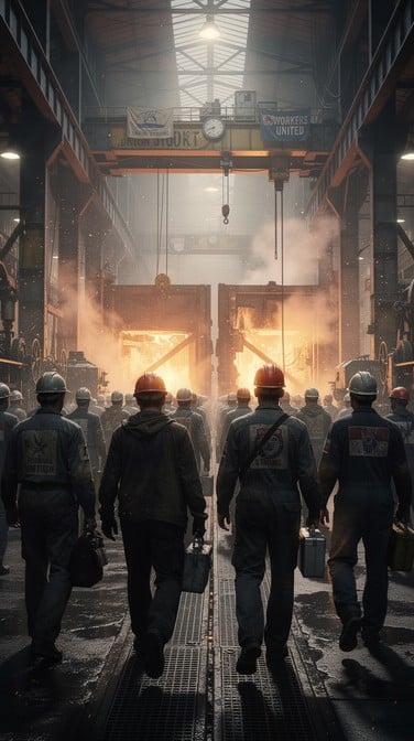 Free Workers March Together Image - Workers, Industrial, Factory ...