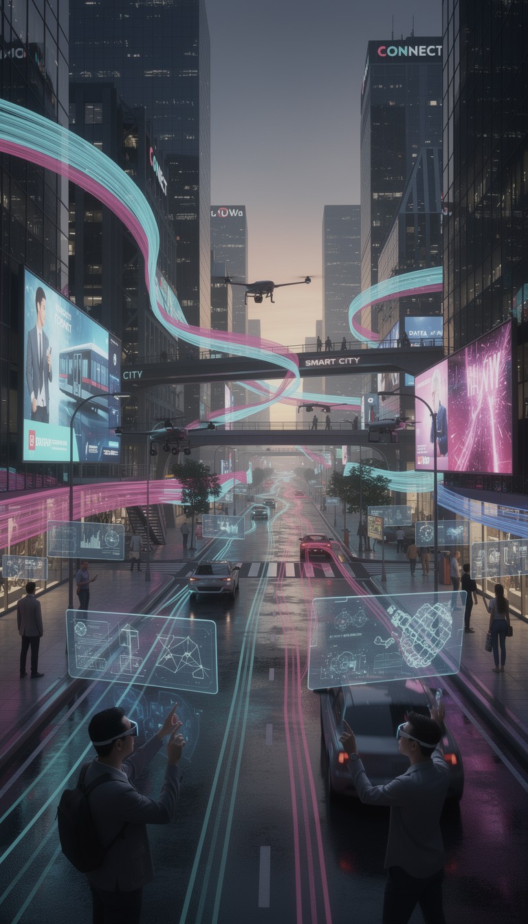 Free Connected Digital Metropolis Image - Futuristic, Cityscape ...