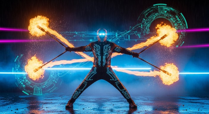 Free Neon Cybernetic Contortionist Image - Cybernetic, Contortionist ...