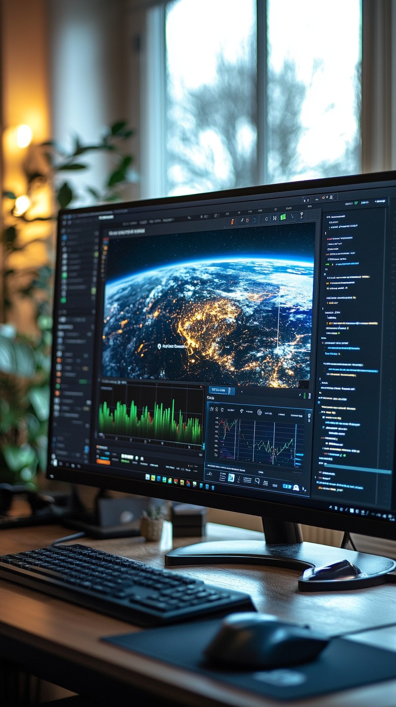 Free Workspace with Monitors Image - Workspace, Monitors, Earth ...