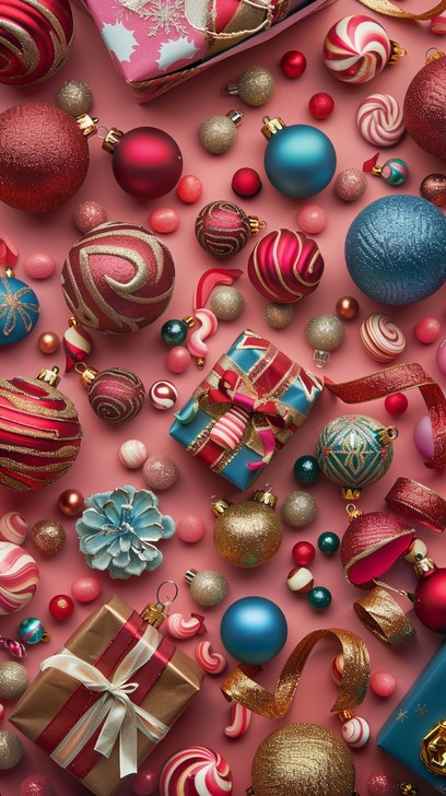 Free Festive Holiday Display Image - Christmas, Poinsettia, Baubles ...