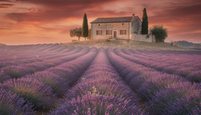 Free Lavender Field Sunset Image - Lavender, Sunset, Barn | Download at ...