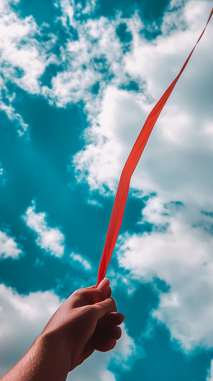 Free Holding Red Ribbon Photo - Hand, Red, Ribbon | Download at StockCake