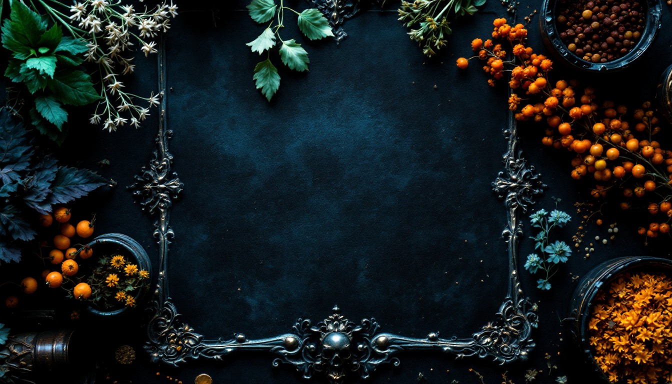 Free Mystical Herbal Tableau Image - Herbs, Botanical, Gothic ...