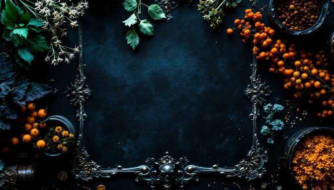 Free Mystical Herbal Tableau Image - Herbs, Botanical, Gothic ...