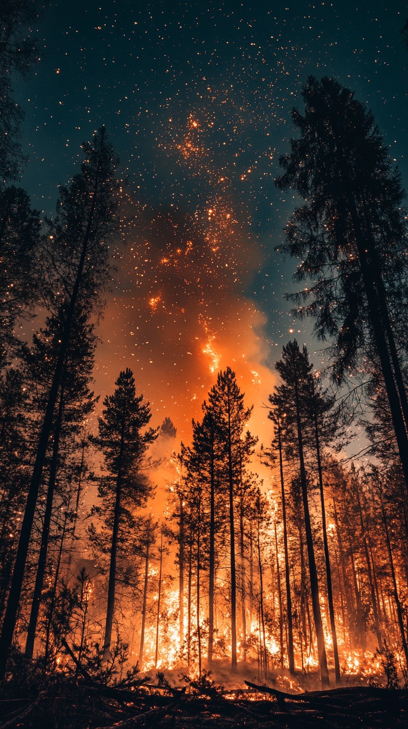 Free Forest Fire Night Image - Forest, Fire, Night | Download at StockCake