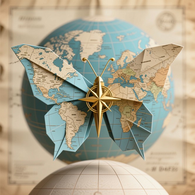 Free World Map Wings Image - Origami, Butterfly, Map | Download at ...