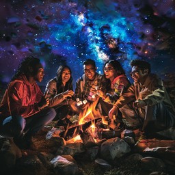 Free Starry Campfire Gathering Image - Stargazing, Campfire, Friends ...