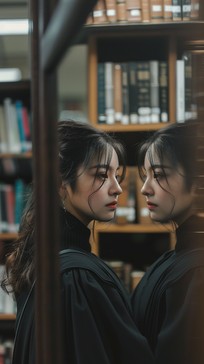 Free Graduation Reflective Moment Image - Graduate, Reflection, Library ...