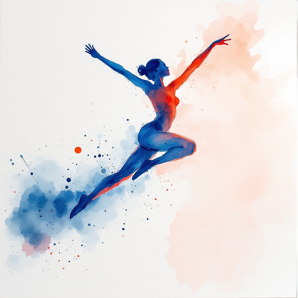 Free Leaping Through Color Image - Watercolor, Dancer, Figure ...