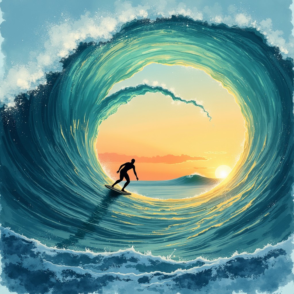 Free Portal Wave Rider Image - Surfing, Wave, Sunset | Download at ...
