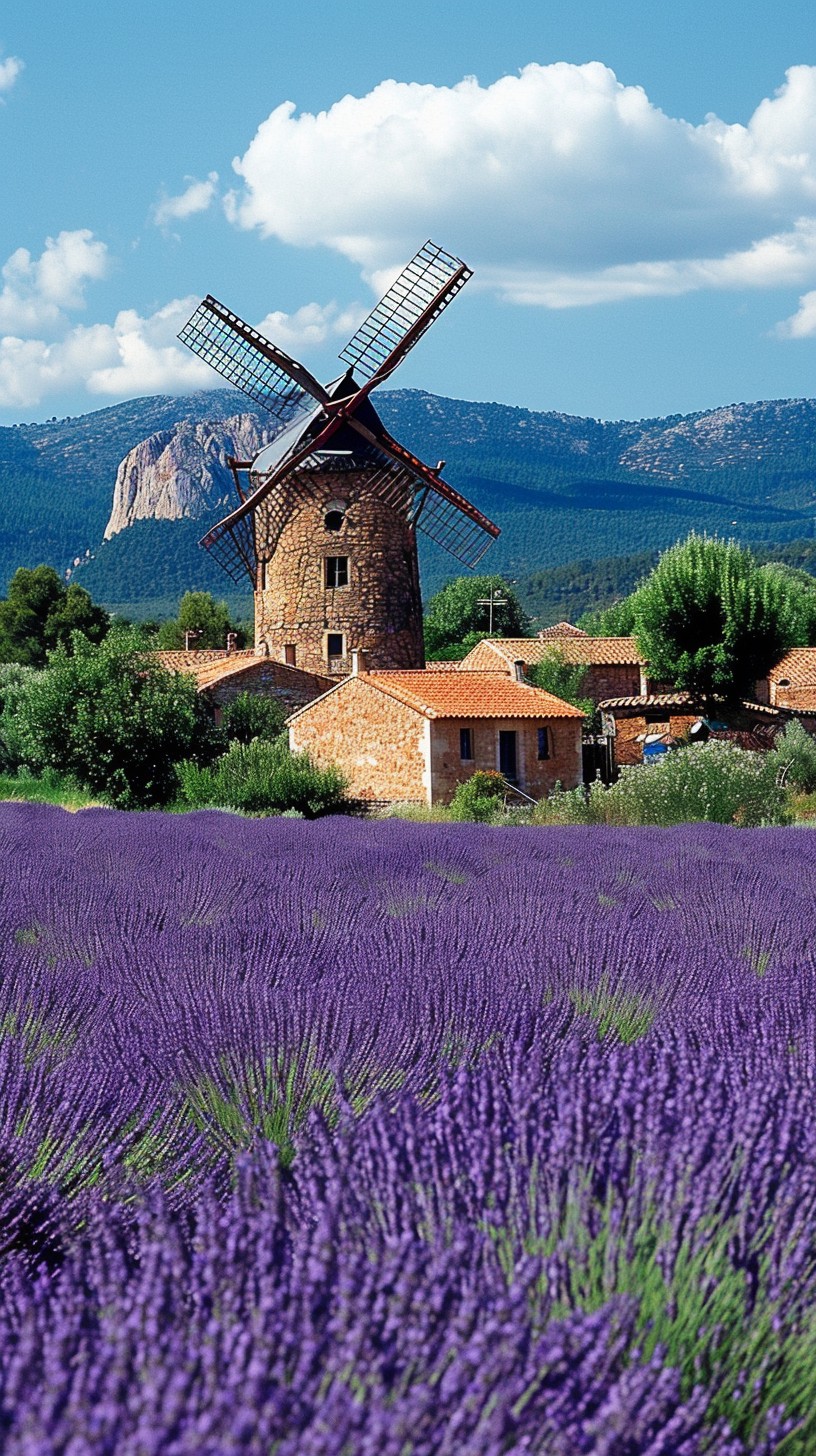 Free Lavender Field Windmill Image - Lavender, Windmill, Field ...