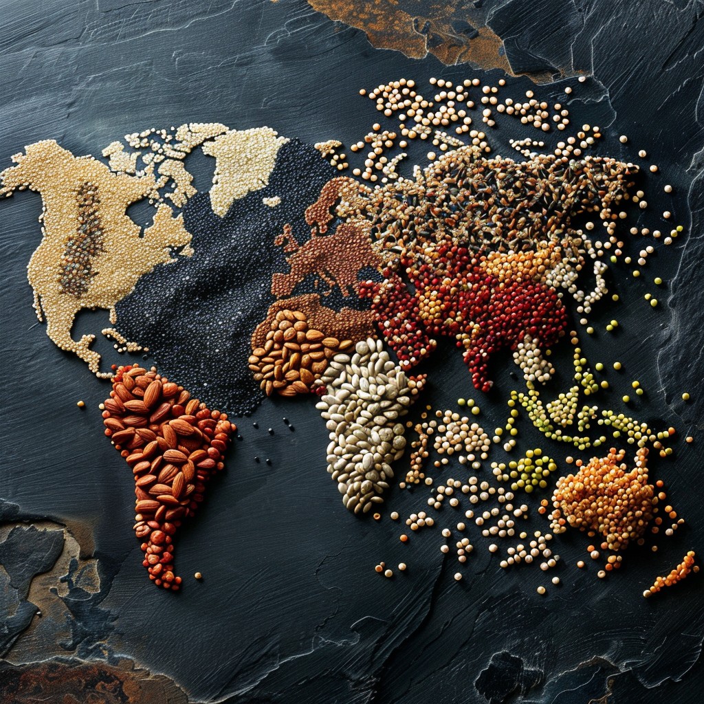 Free Edible World Map Image - Map, Grains, Beans | Download at StockCake
