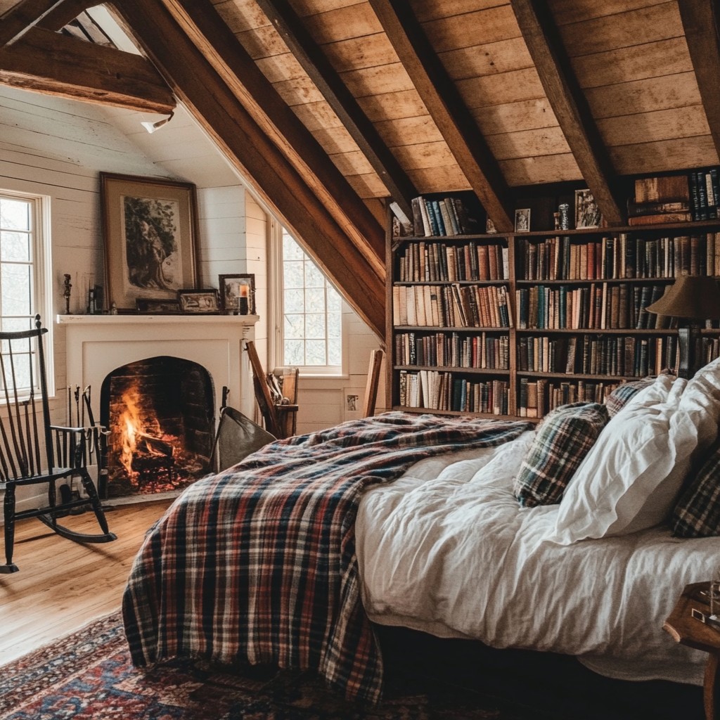 Free Cozy bedroom interior Image - Bedroom, Cozy, Fireplace | Download ...