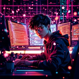 Free Neon Code Master Image - Cyberpunk, Programming, Coder | Download ...