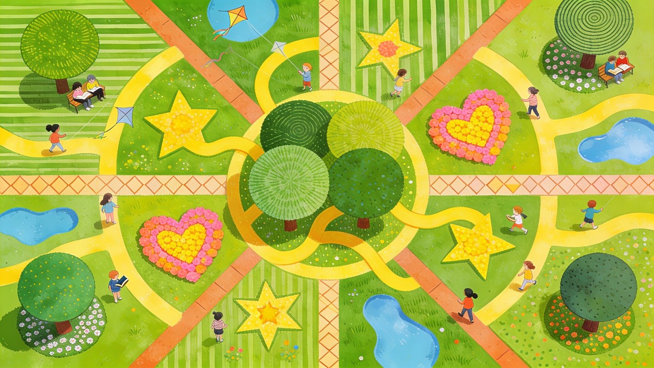 Free Playful Park Patchwork Image - Illustration, Children, Parks ...