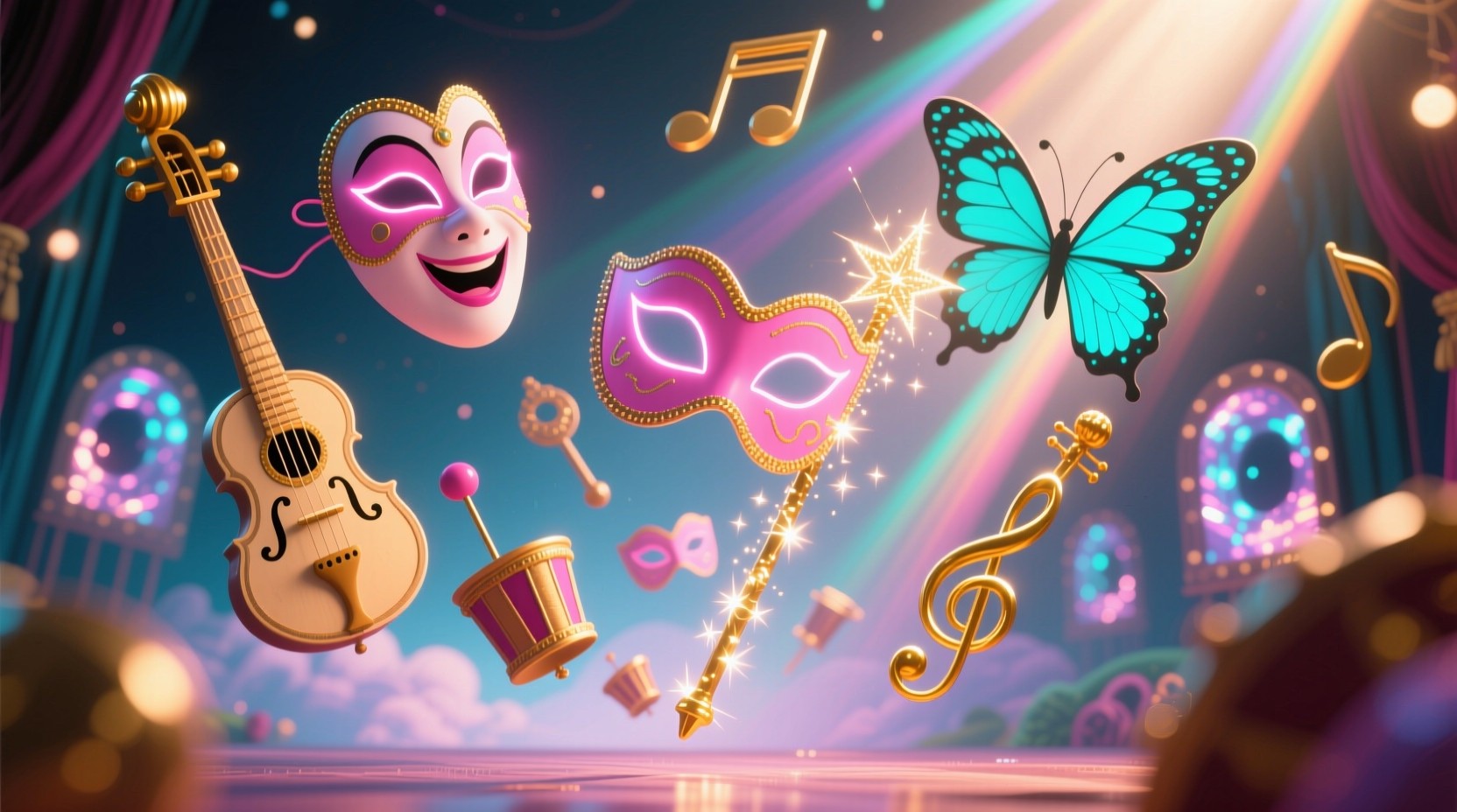 Free Whimsical Carnival Magic Image - Whimsical, Carnival, Masks ...