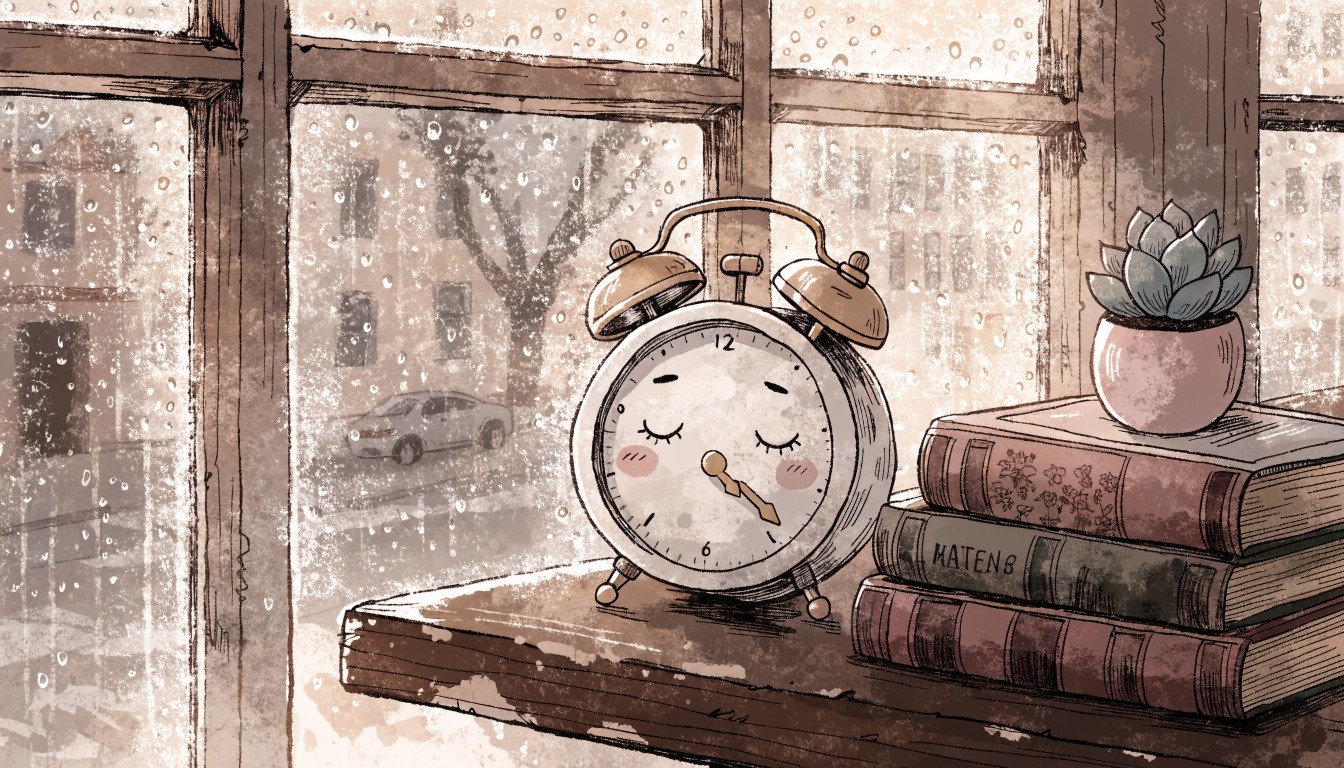 Free Cozy Clock Corner Image - Illustration, Lofi, Cozy | Download at ...