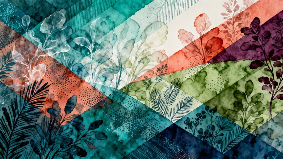 Free Nature Meets Geometry Image - Botanical, Geometric, Orange ...