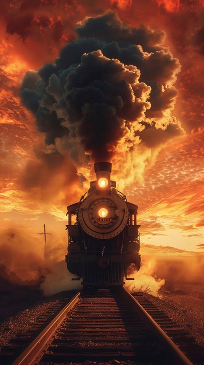 Free Sunset Train Ride Image - Train, Sunset, Smoke | Download at StockCake