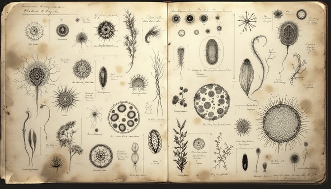 Free Microscopic Life Sketches Image - Microscopic, Organisms ...
